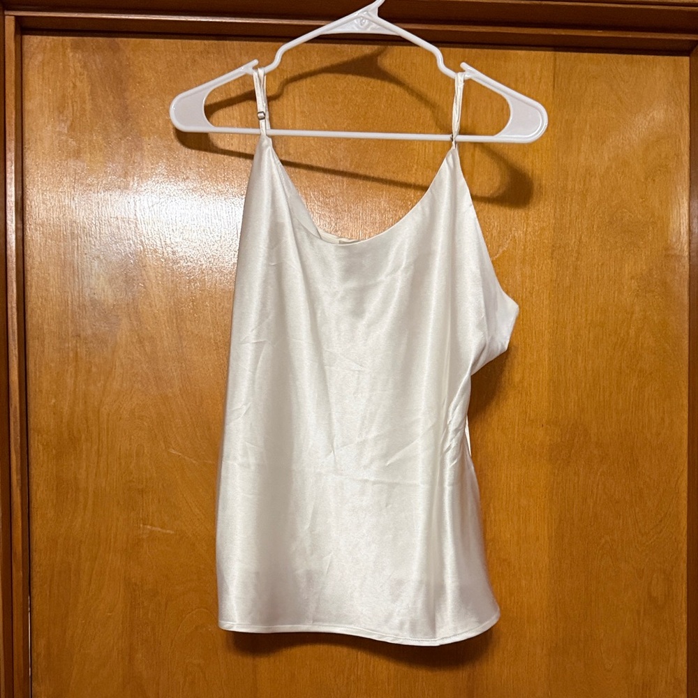 Elegant White Satin Women's Top